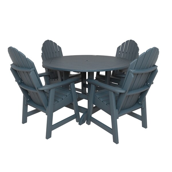 Highwood Usa Hamilton 5pc Round Outdoor Patio Furniture Dining Set AD-DNA48-NBE - main